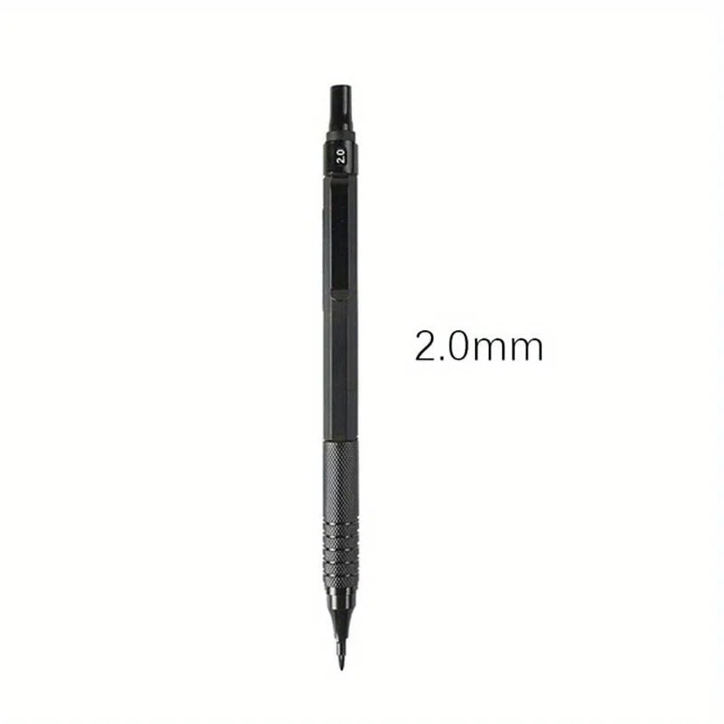 0.3/0.5/0.7/0.9/2.0mm Mechanical Pencil Low Center of Gravity Metal Drawing Special Pencil Office Write Art Supplies for School
